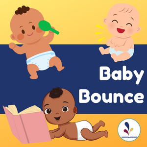 Cartoon babies with text, "Baby Bounce"