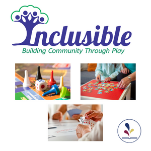 Images of games with text, "Inclusible"