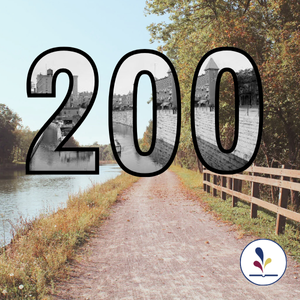 Erie Canal and decorative text 200