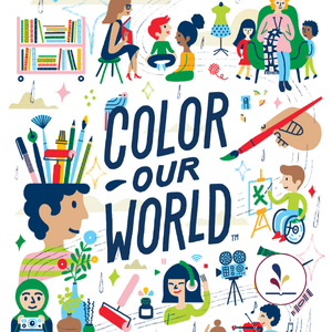 Decorative logo of Color Our World