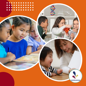 Children reading, playing, being read to