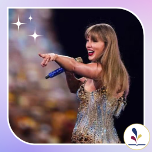 Taylor Swift performing and pointing 