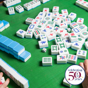 Mahjong tiles and dice