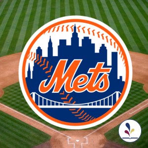 NY Mets logo, baseball field