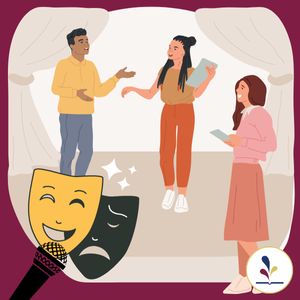 graphic three people acting