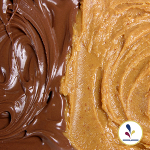 Melted chocolate and peanut butter