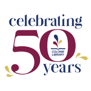Logo Celebrating 50 Years Colonie Library