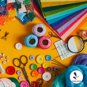 colorful craft supplies 