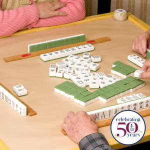 Four people playing mahjong