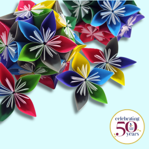 Colorful origami flowers